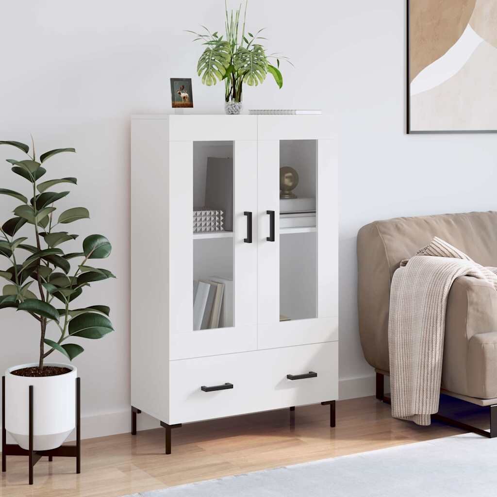 vidaXL Висок шкаф бял 695x31x115 см инженерно дърво