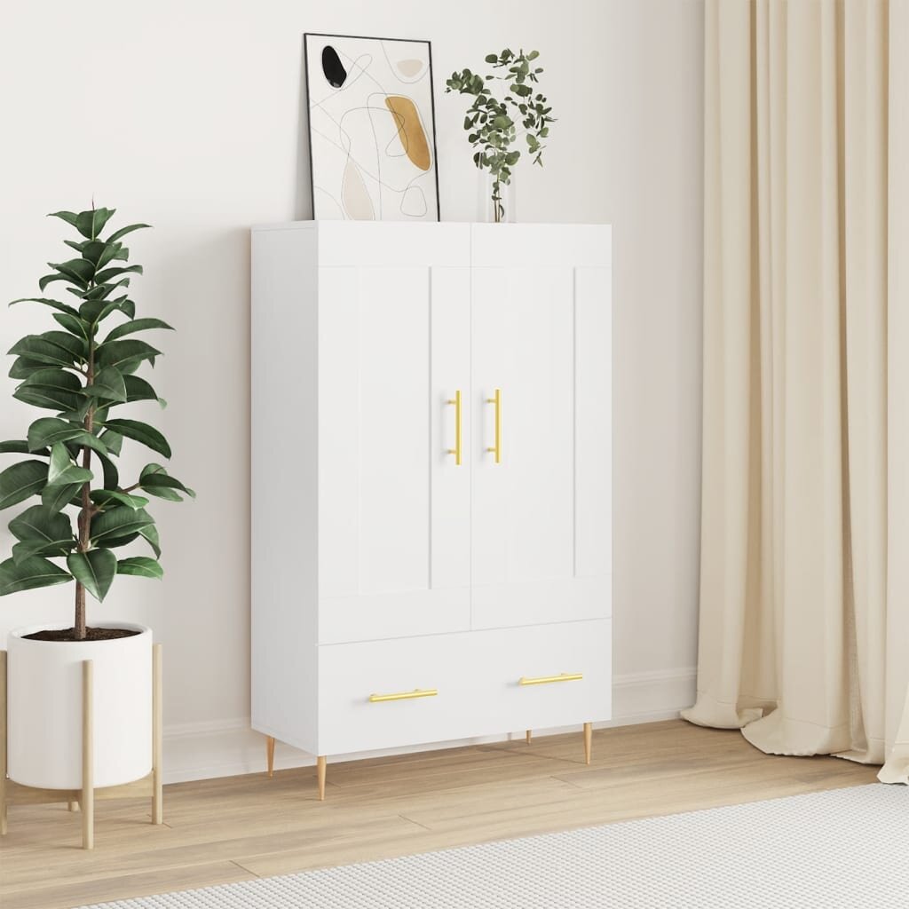 vidaXL Висок шкаф бял 695x31x115 см инженерно дърво