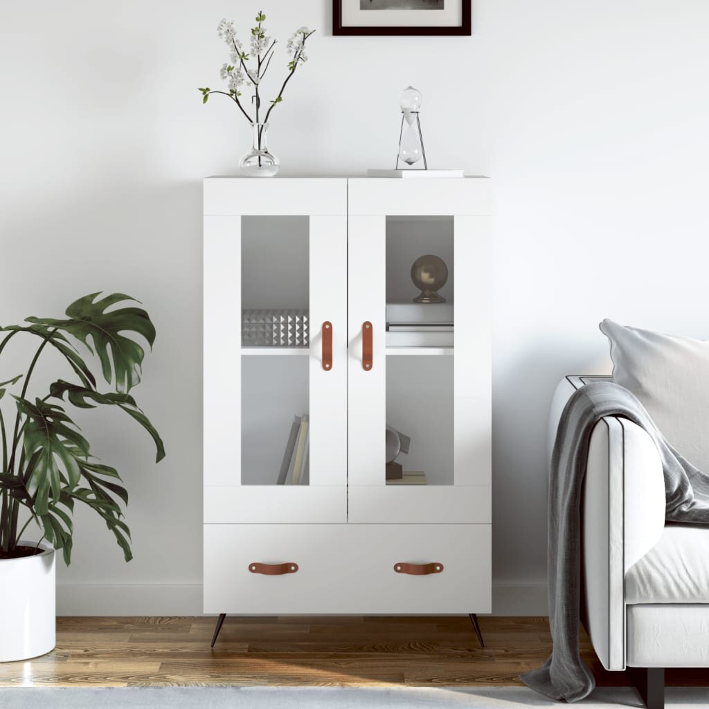 vidaXL Висок шкаф бял 695x31x115 см инженерно дърво