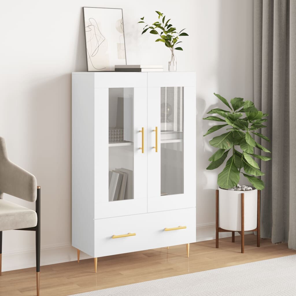 vidaXL Висок шкаф бял 695x31x115 см инженерно дърво