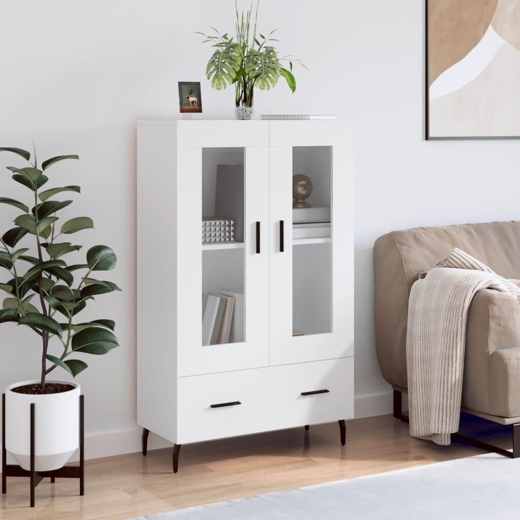 vidaXL Висок шкаф бял 695x31x115 см инженерно дърво