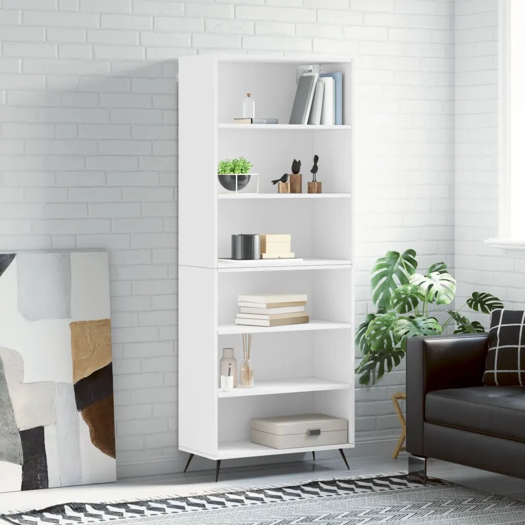 vidaXL Висок шкаф бял 695x325x180 см инженерно дърво
