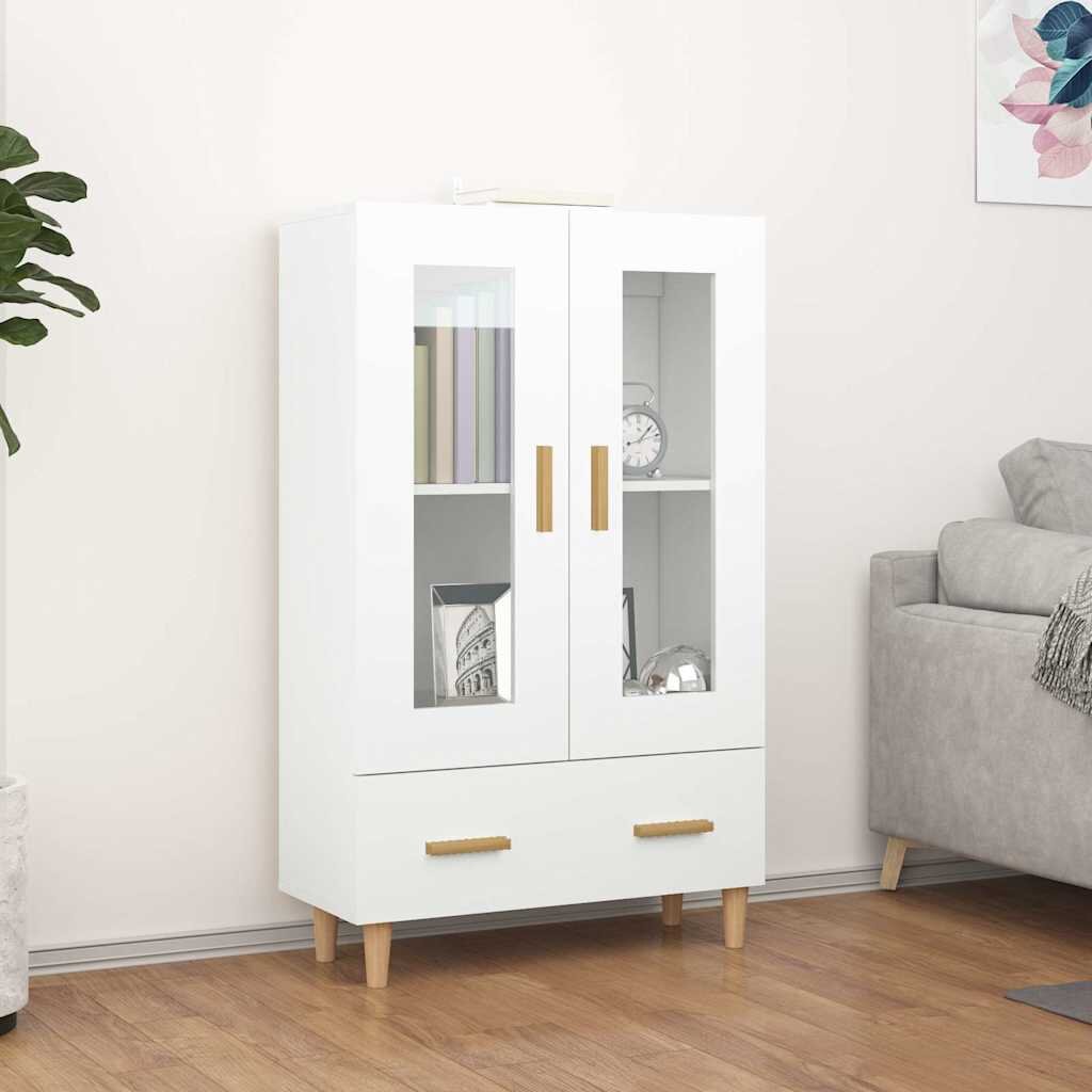 vidaXL Висок шкаф бял 70x31x115 см инженерно дърво