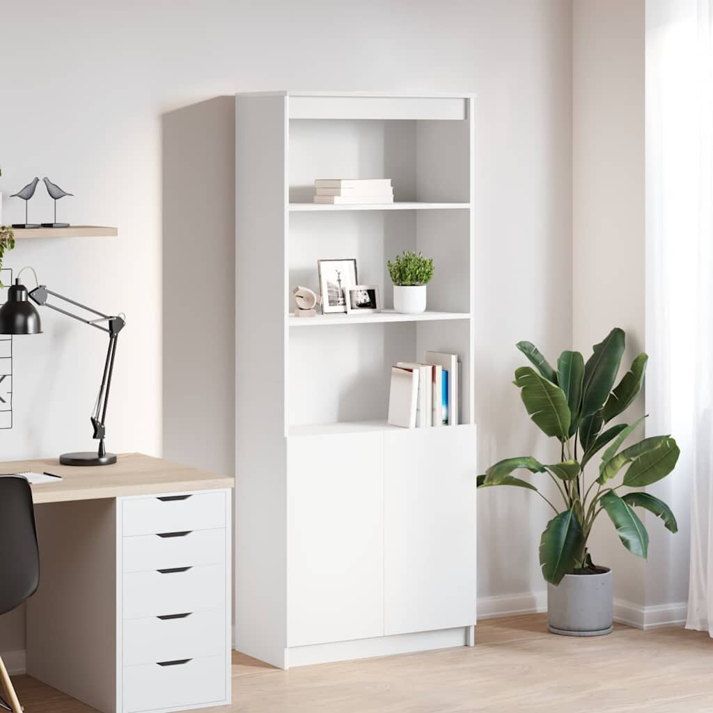 vidaXL Висок шкаф бял 70x35x180 см инженерно дърво