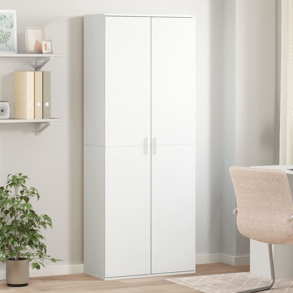 vidaXL Висок шкаф бял 70x35x180 см инженерно дърво