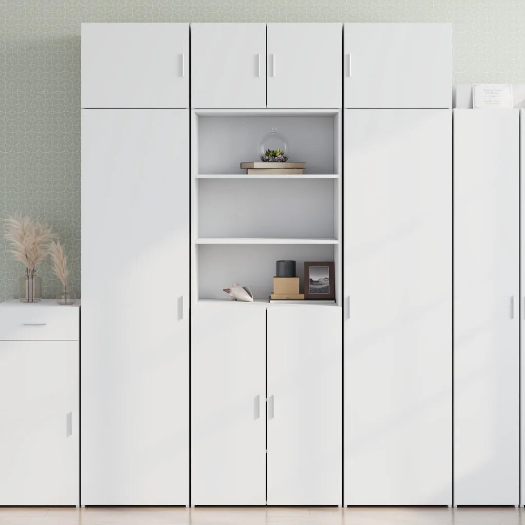 vidaXL Висок шкаф бял 70x425x185 см инженерно дърво