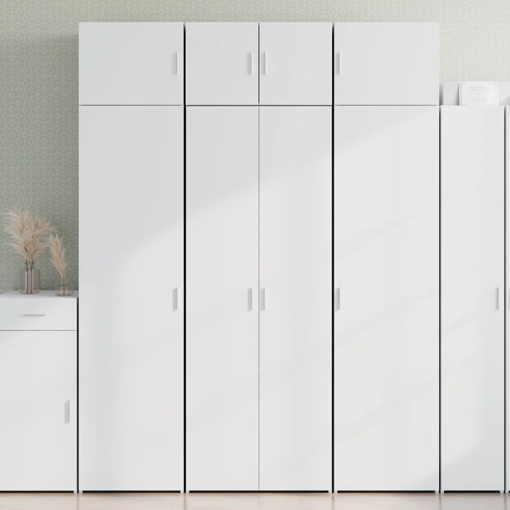 vidaXL Висок шкаф бял 70x425x185 см инженерно дърво