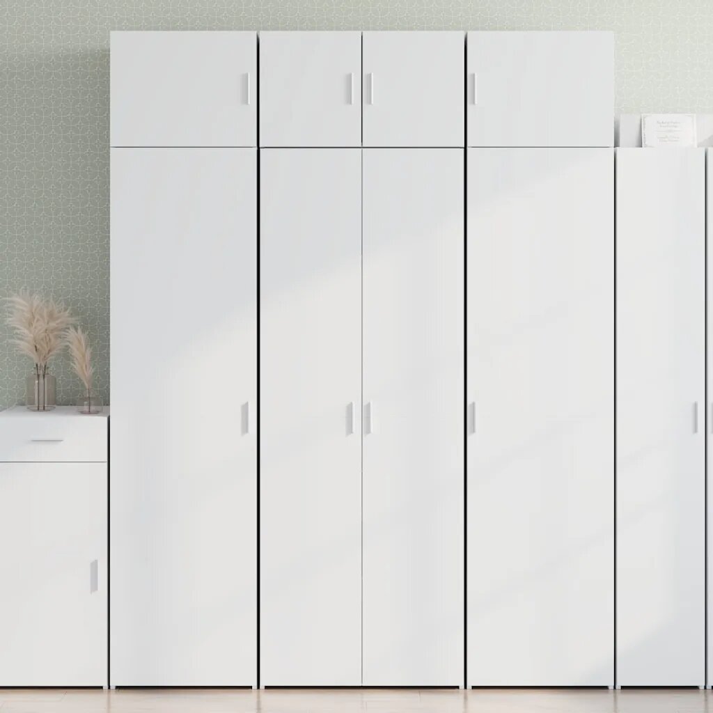 vidaXL Висок шкаф бял 70x425x185 см инженерно дърво