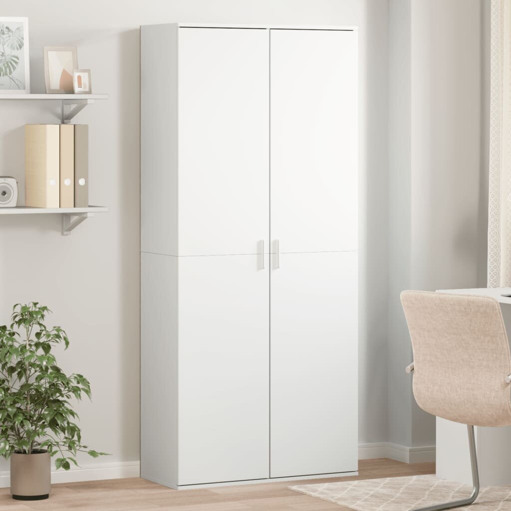 vidaXL Висок шкаф бял 80x35x180 см инженерно дърво