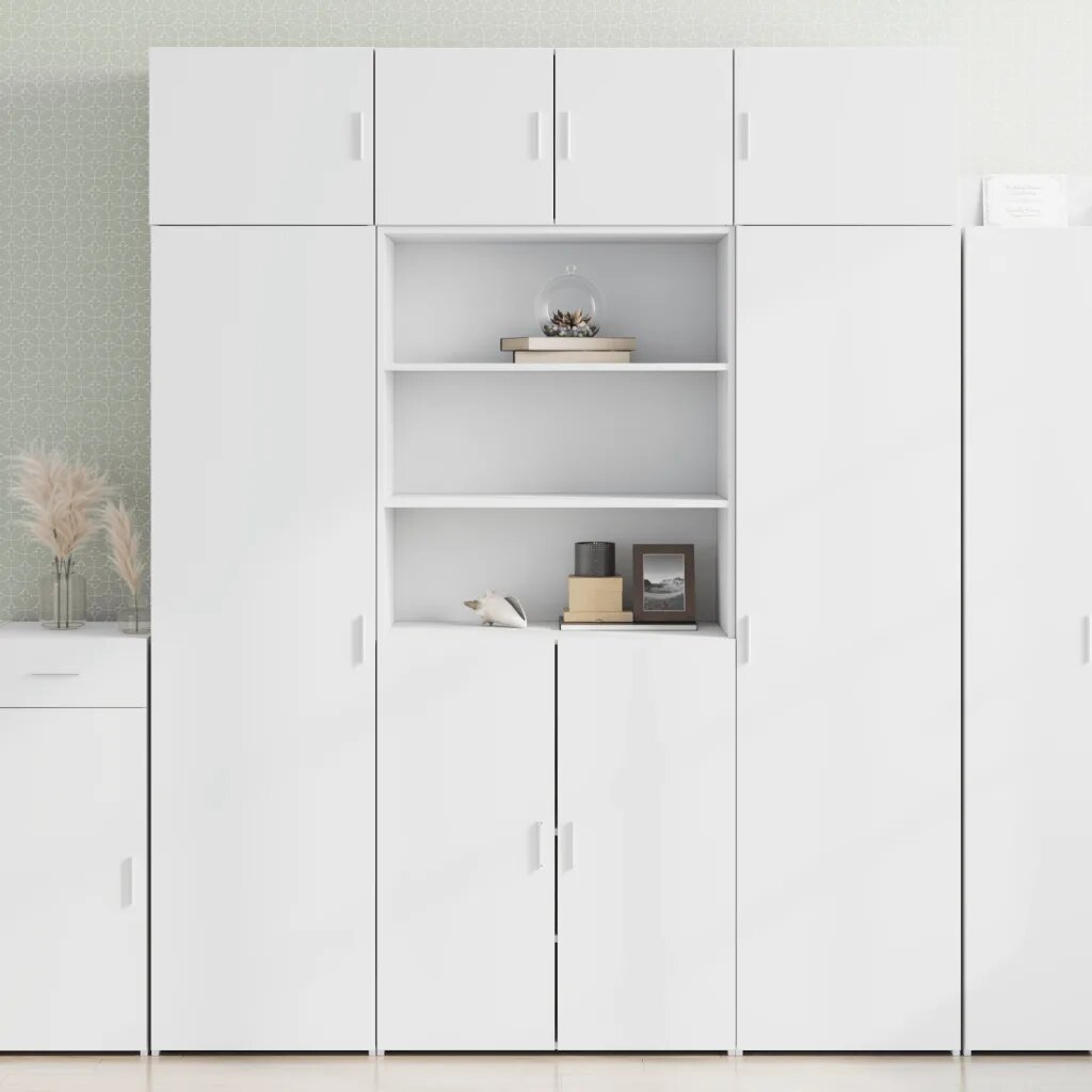 vidaXL Висок шкаф бял 80x425x185 см инженерно дърво