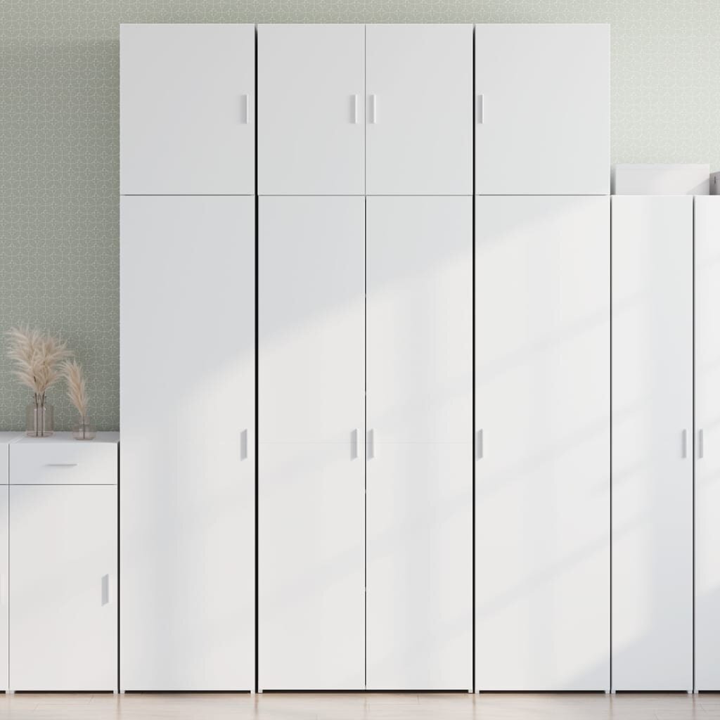vidaXL Висок шкаф бял 80x425x249 см инженерно дърво