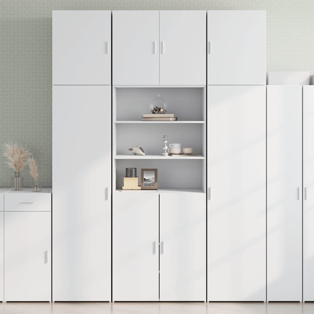 vidaXL Висок шкаф бял 80x425x249 см инженерно дърво