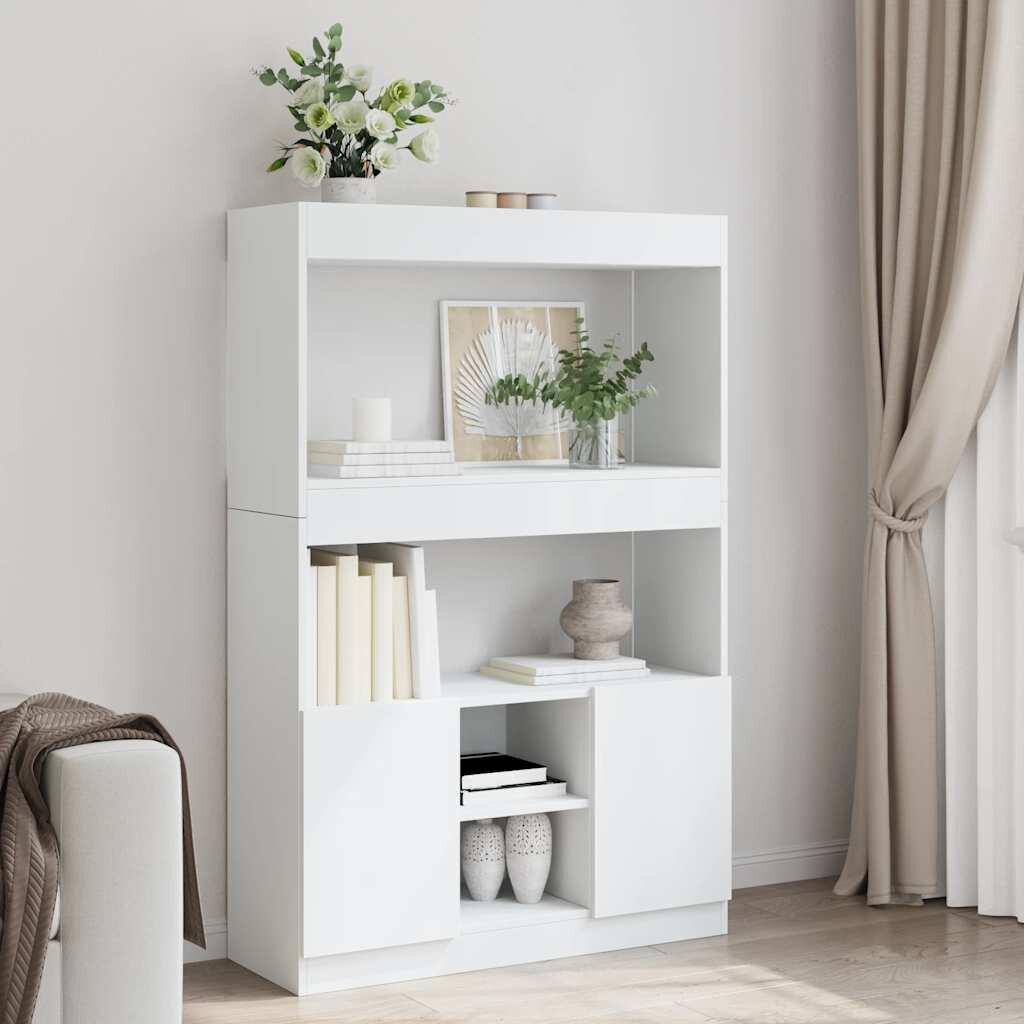 vidaXL Висок шкаф бял 92x33x140 см инженерно дърво