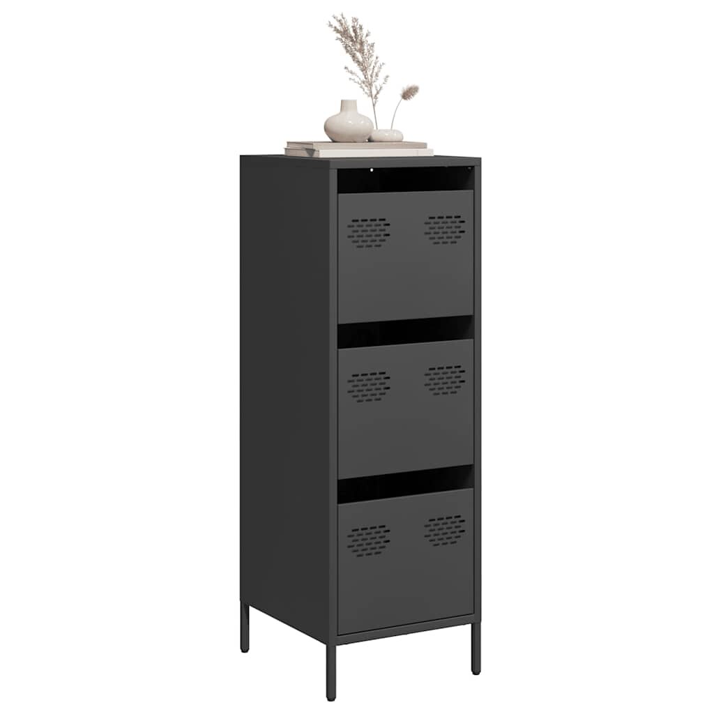 vidaXL Висок шкаф черен 39x35x1035 см стомана