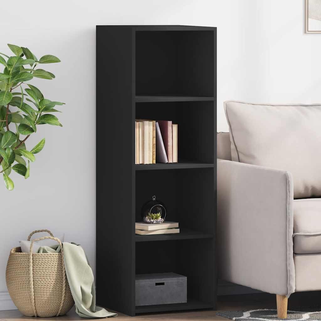 vidaXL Висок шкаф черен 40x41x124 см инженерно дърво