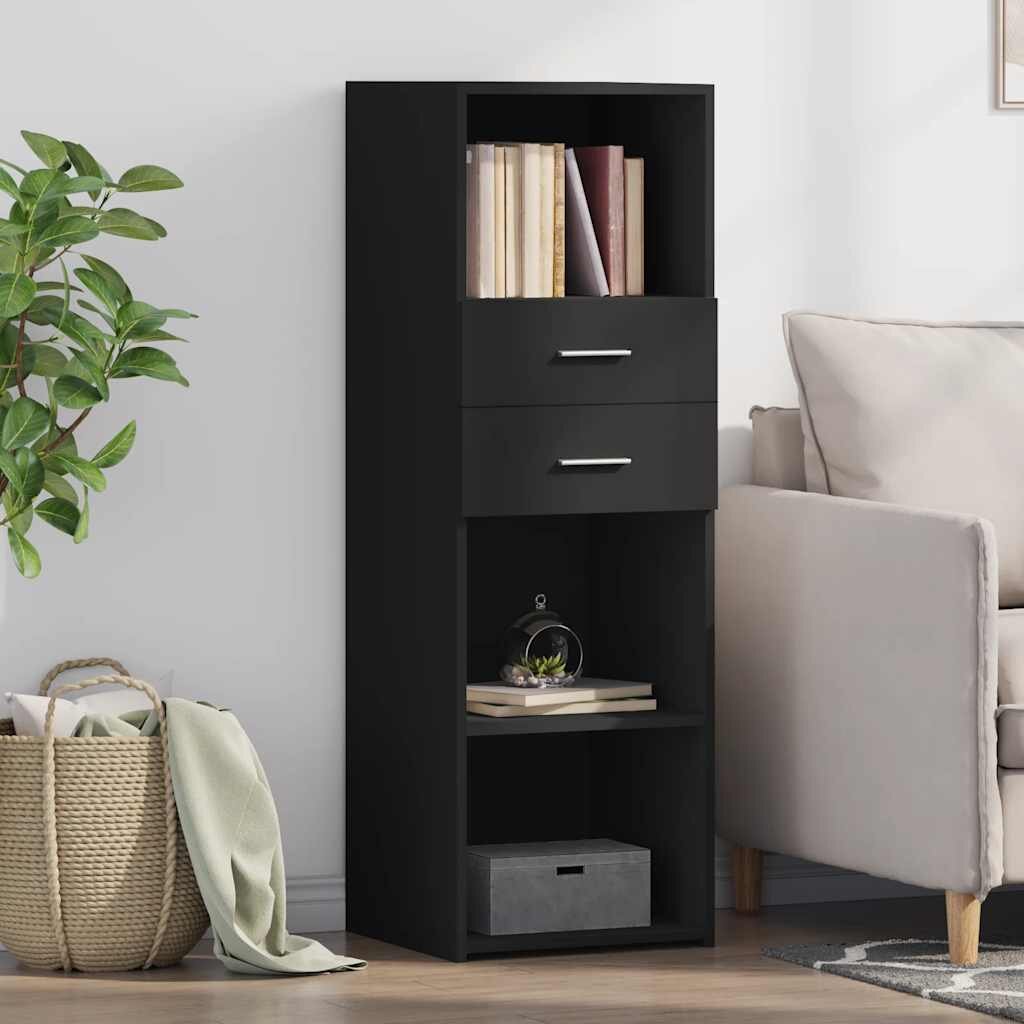vidaXL Висок шкаф черен 40x425x124 см инженерно дърво