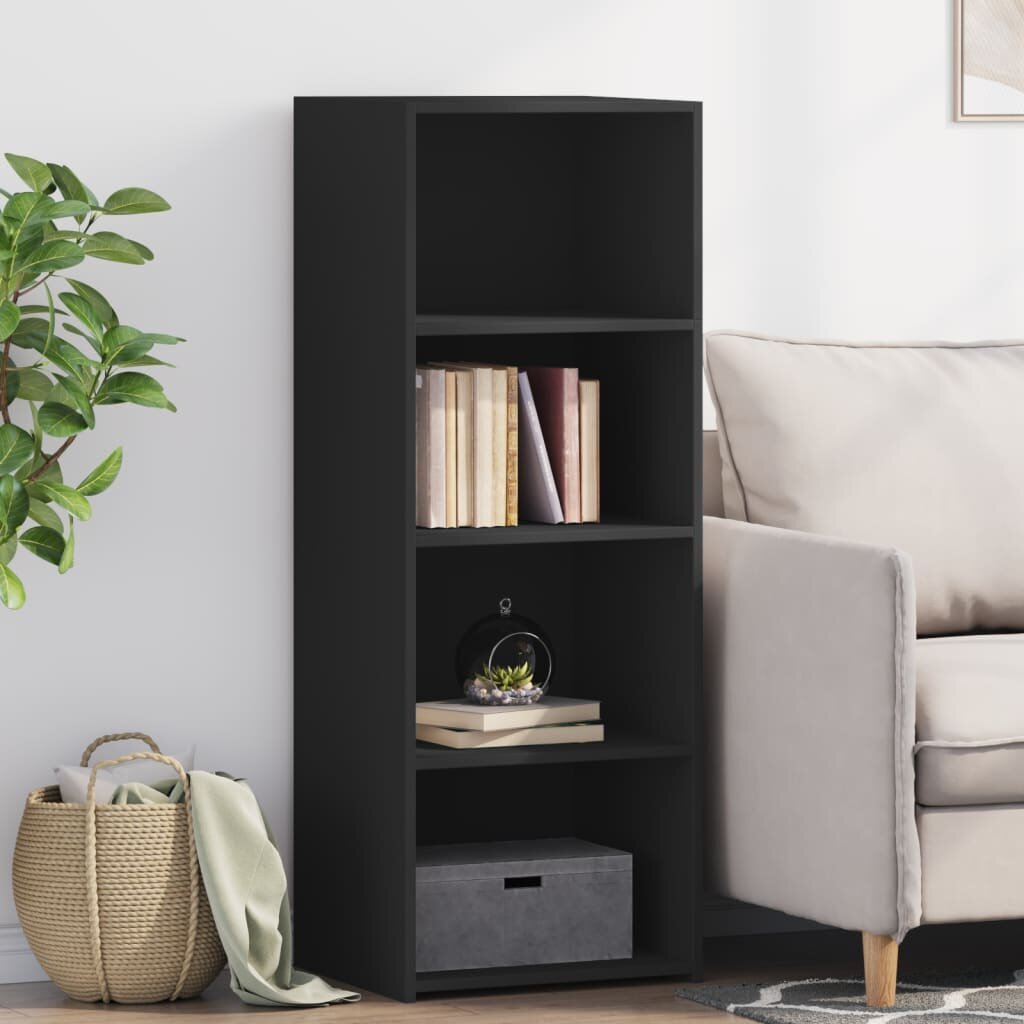 vidaXL Висок шкаф черен 45x41x124 см инженерно дърво