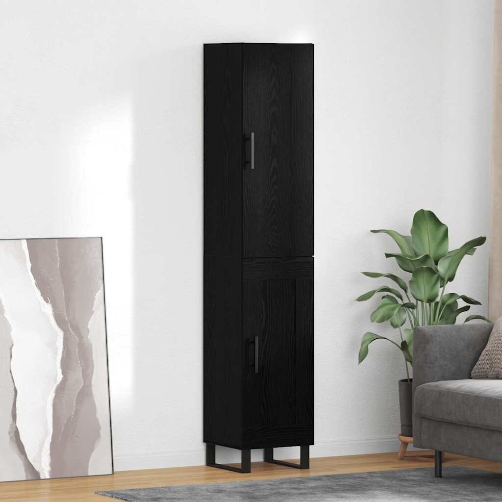 vidaXL Висок шкаф Черния дъб 345 x 34 x 180 см Инженерна дървесина