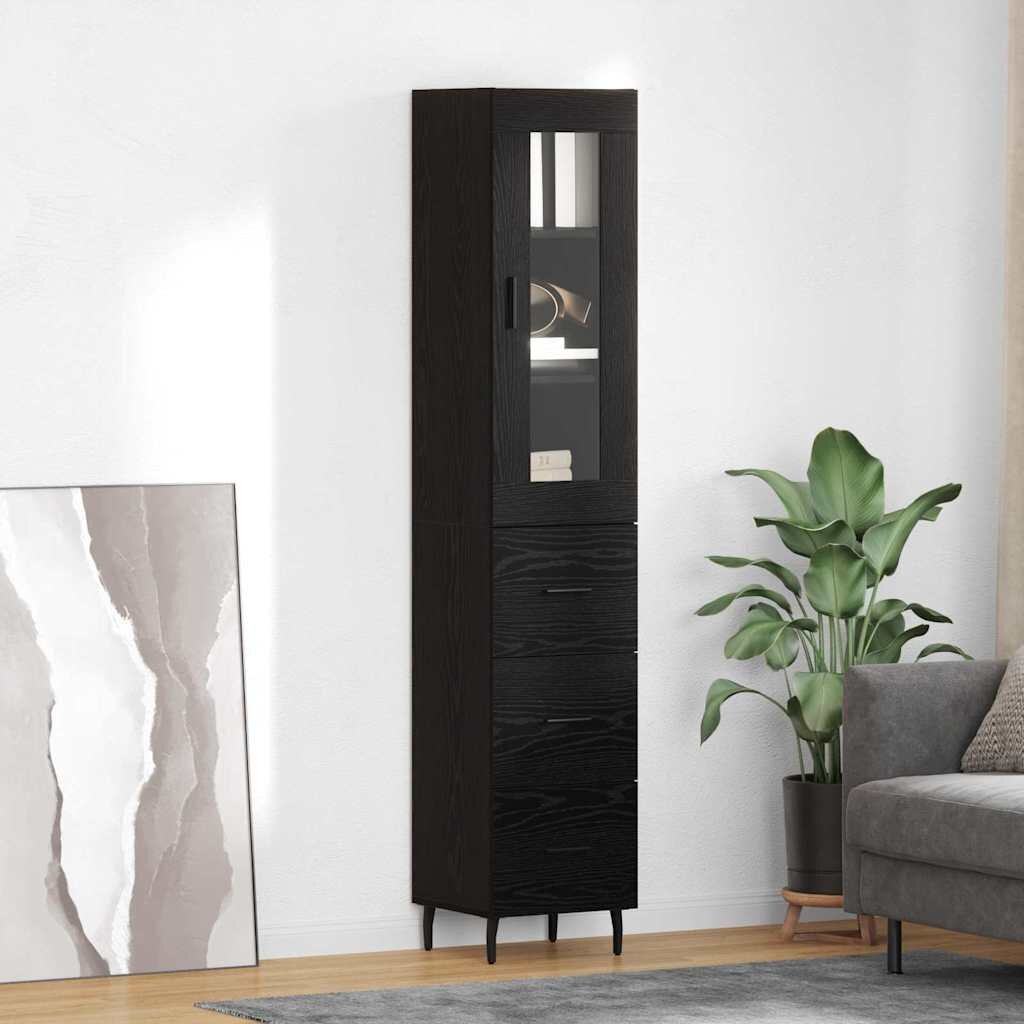 vidaXL Висок шкаф Черния дъб 345 x 34 x 180 см Инженерна дървесина
