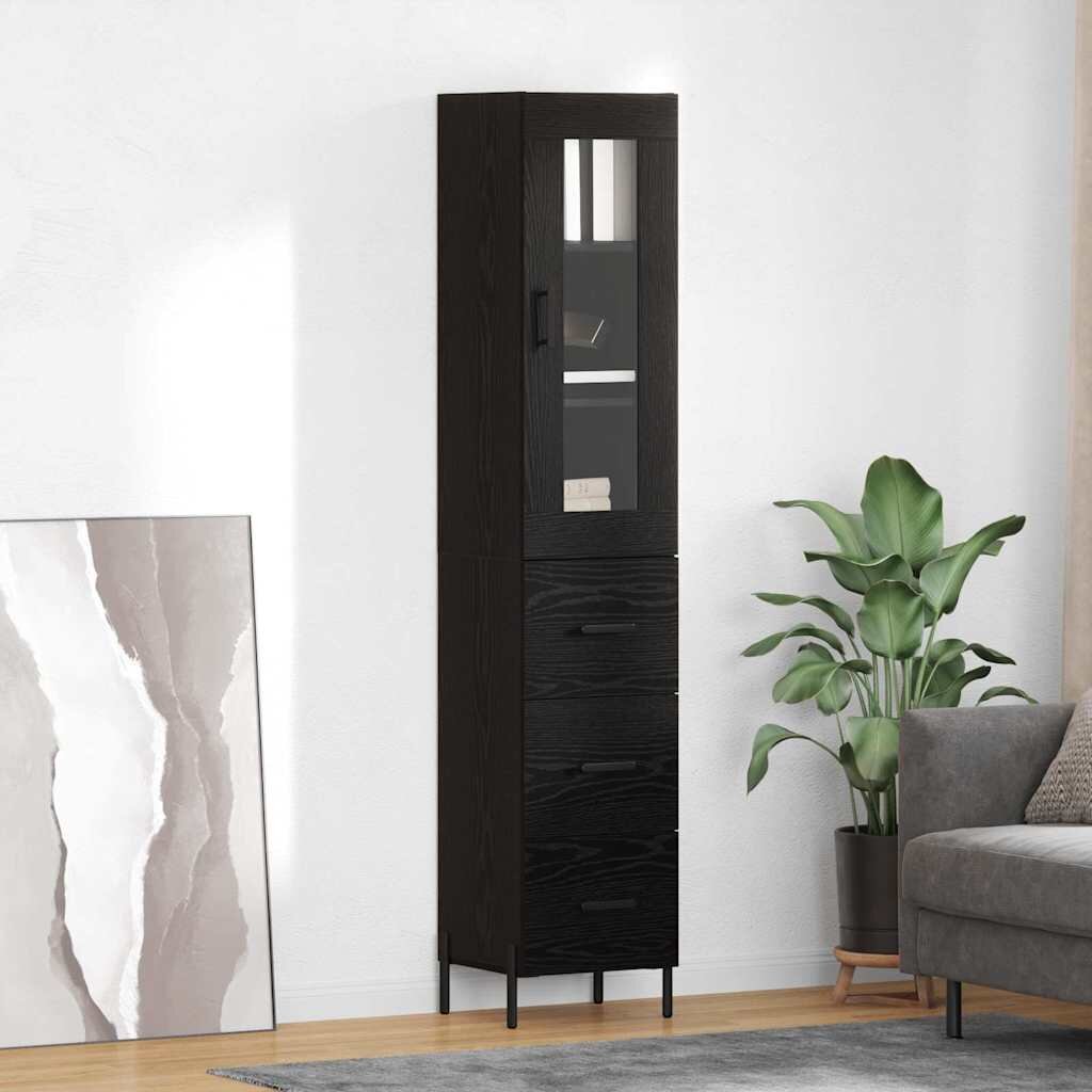 vidaXL Висок шкаф Черния дъб 345 x 34 x 180 см Инженерна дървесина
