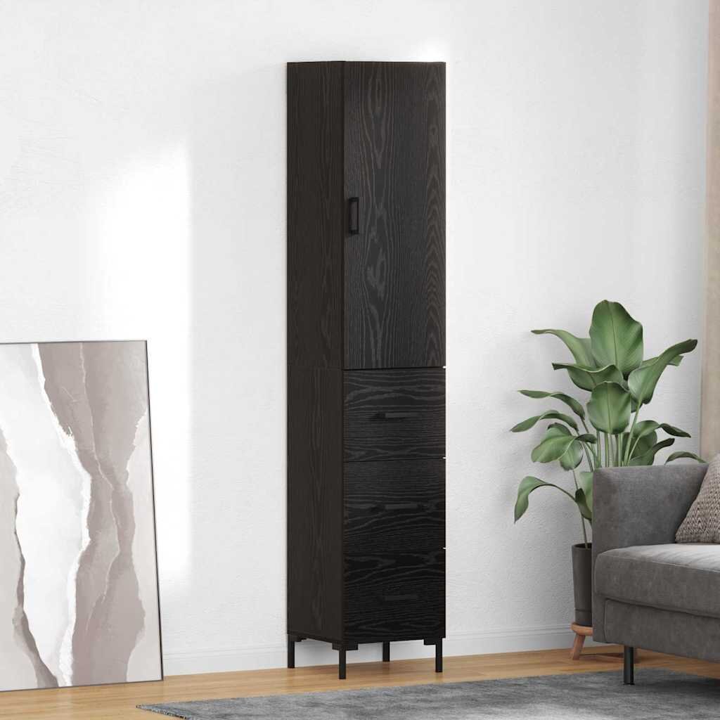 vidaXL Висок шкаф Черния дъб 345 x 34 x 180 см Инженерна дървесина