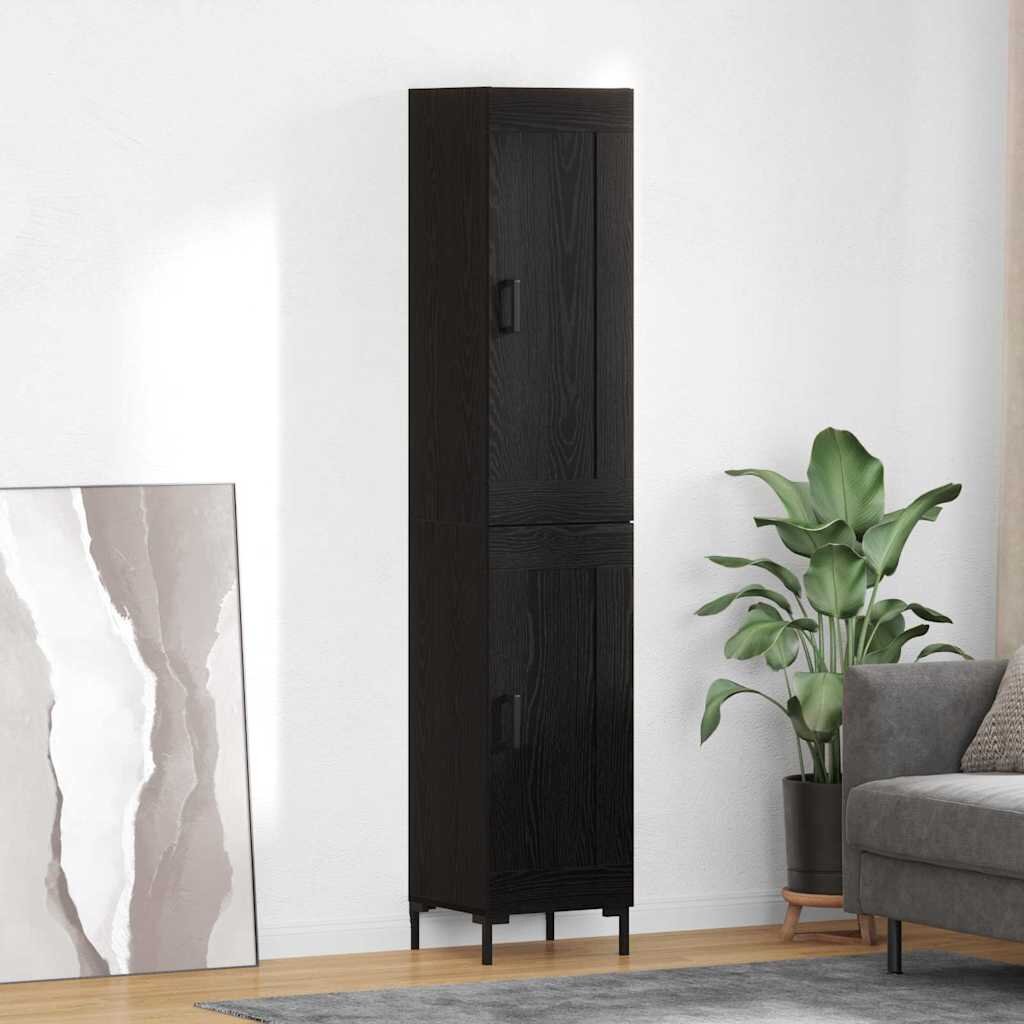 vidaXL Висок шкаф Черния дъб 345 x 34 x 180 см Инженерна дървесина