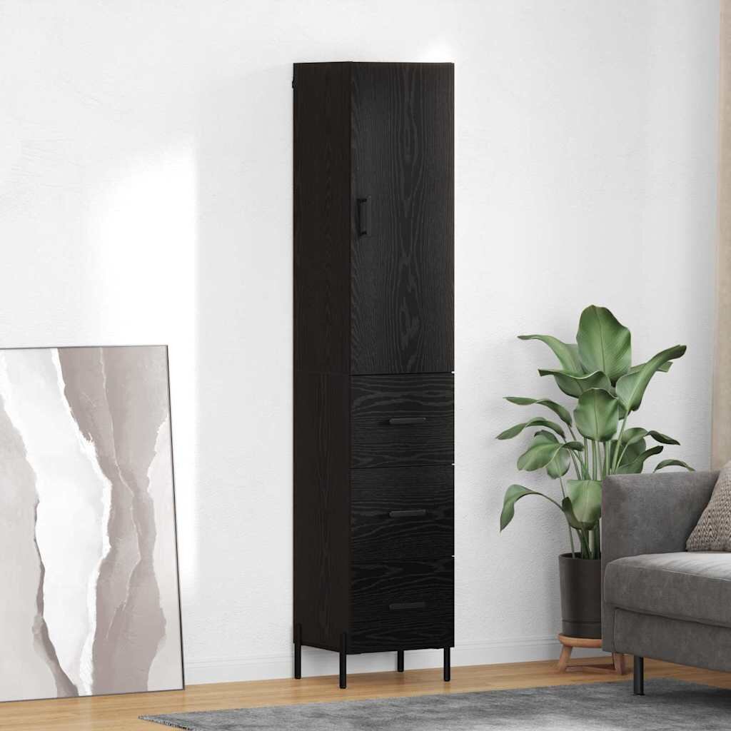 vidaXL Висок шкаф Черния дъб 345 x 34 x 180 см Инженерна дървесина