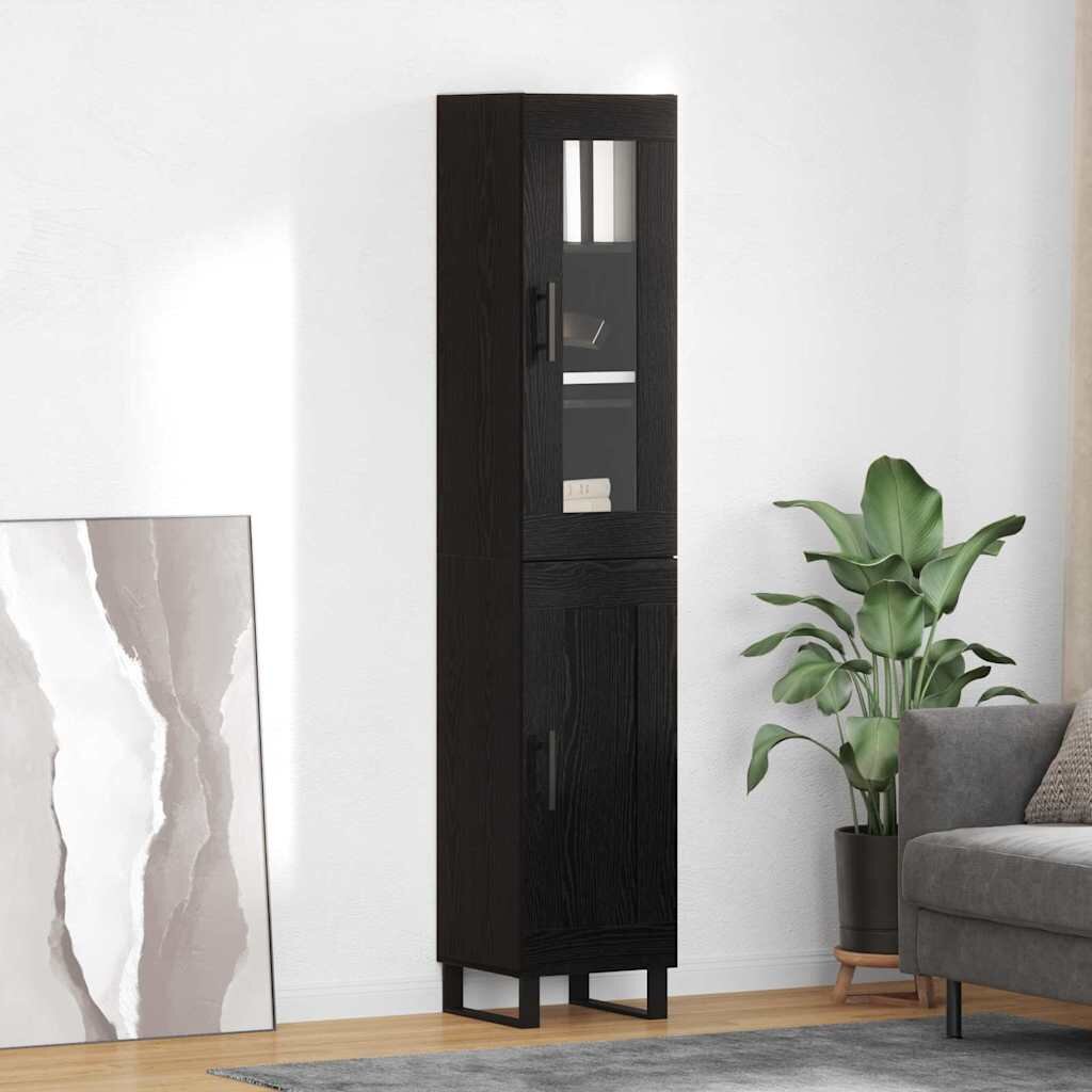 vidaXL Висок шкаф Черния дъб 345 x 34 x 180 см Инженерна дървесина