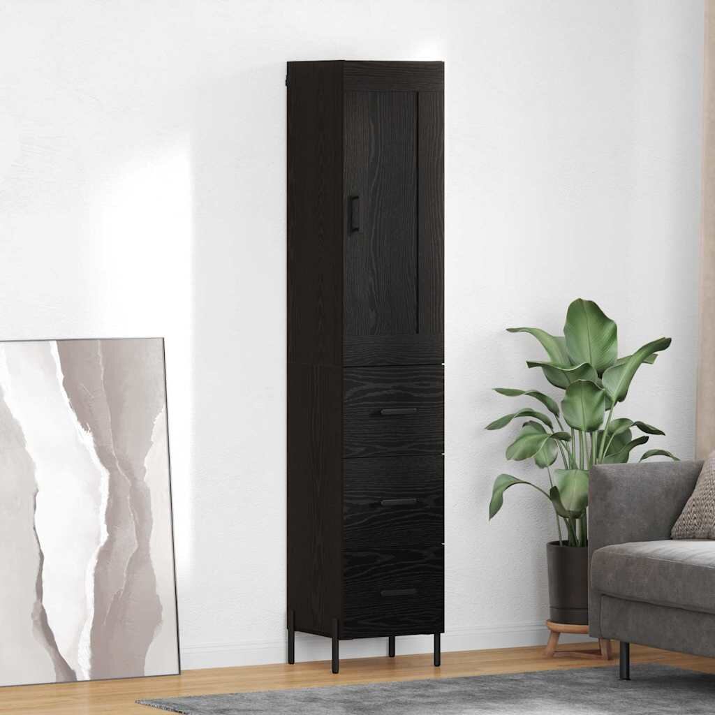 vidaXL Висок шкаф Черния дъб 345 x 34 x 180 см Инженерна дървесина