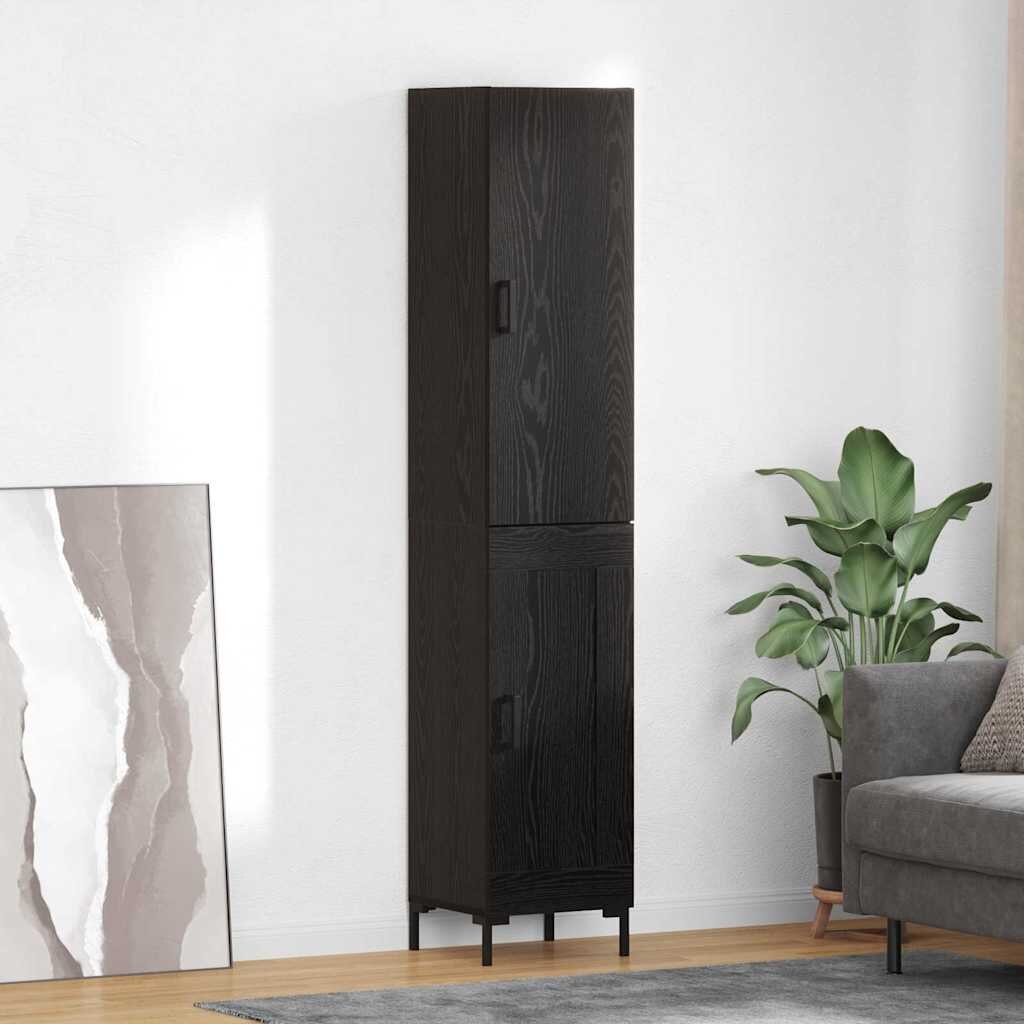 vidaXL Висок шкаф Черния дъб 345 x 34 x 180 см Инженерна дървесина