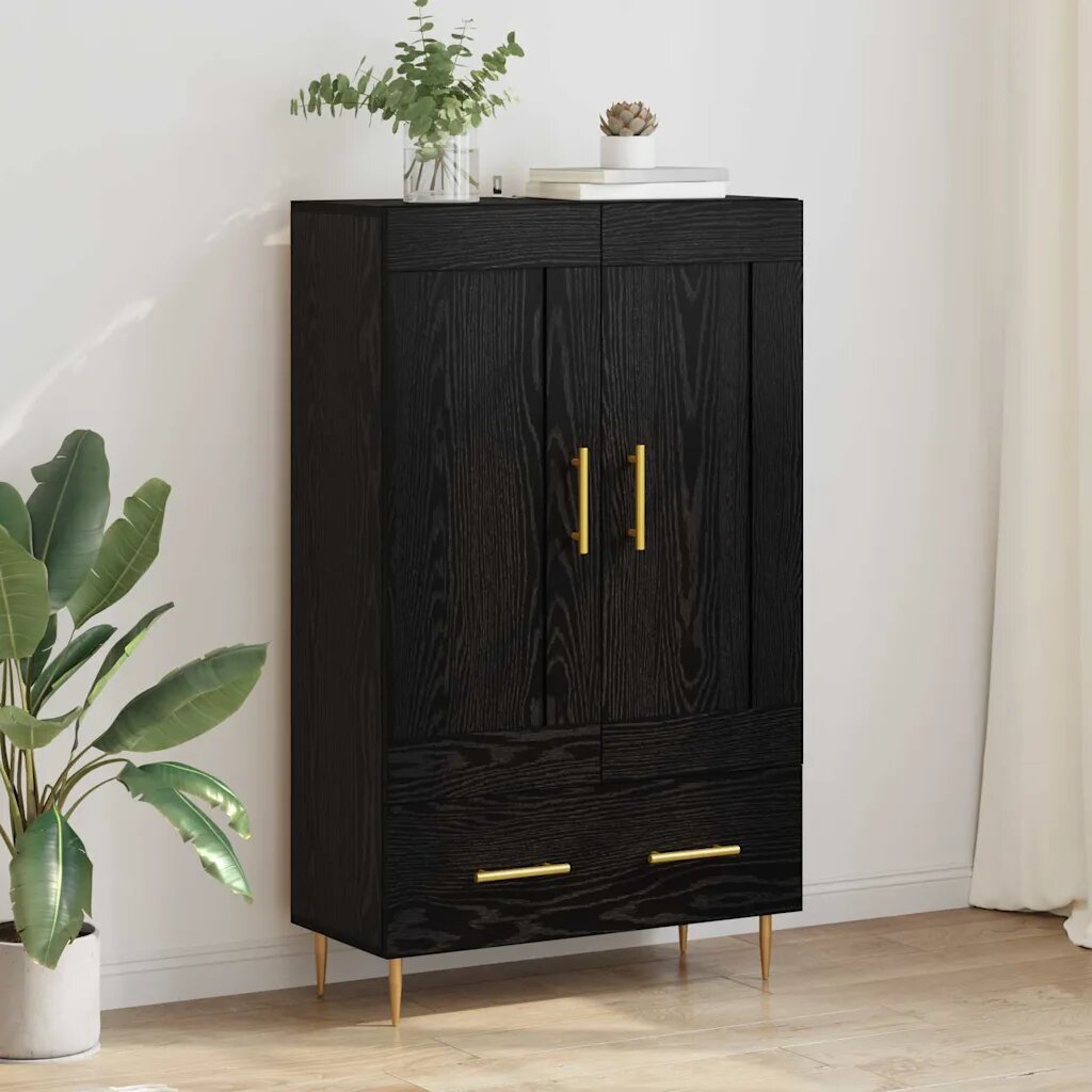 vidaXL Висок шкаф Черния дъб 695 x 31 x 115 см Инженерна дървесина