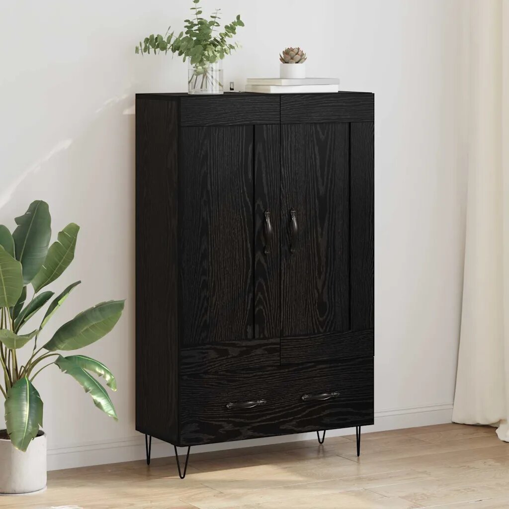 vidaXL Висок шкаф Черния дъб 695 x 31 x 115 см Инженерна дървесина