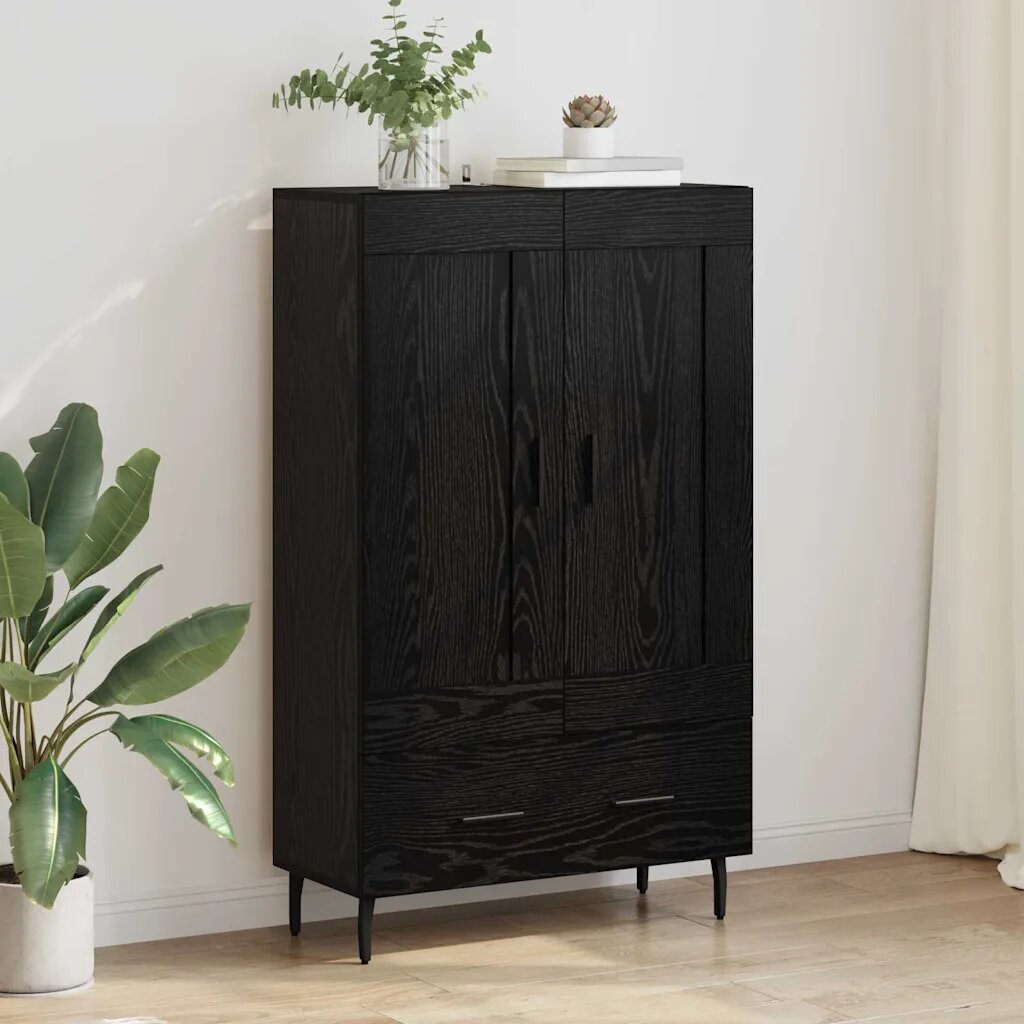 vidaXL Висок шкаф Черния дъб 695 x 31 x 115 см Инженерна дървесина