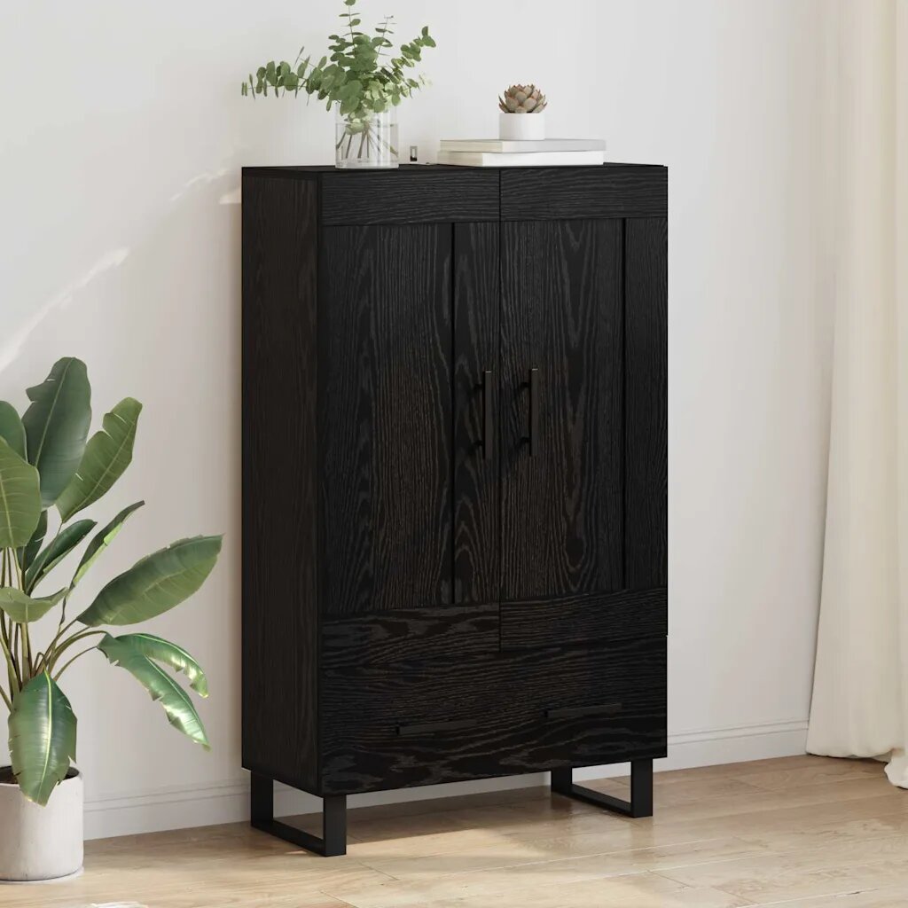 vidaXL Висок шкаф Черния дъб 695 x 31 x 115 см Инженерна дървесина