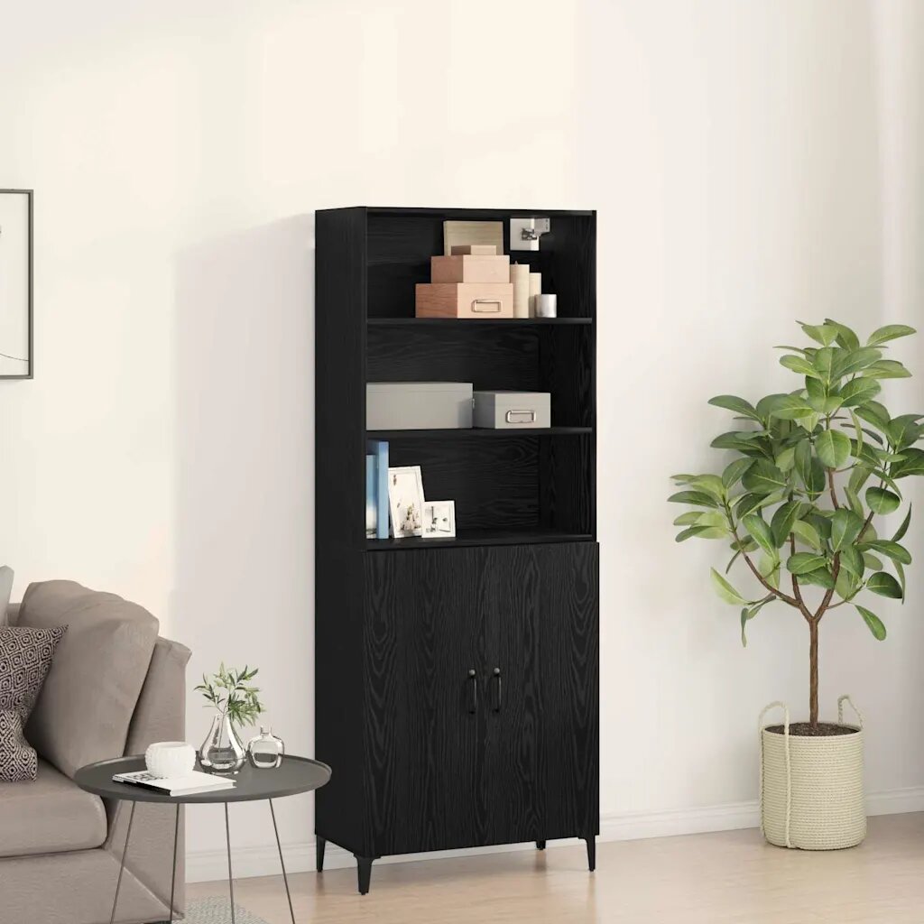 vidaXL Висок шкаф Черния дъб 695 x 325 x 180 см Инженерна дървесина