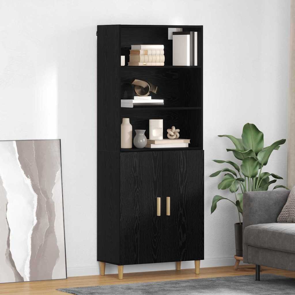 vidaXL Висок шкаф Черния дъб 695 x 325 x 180 см Инженерна дървесина