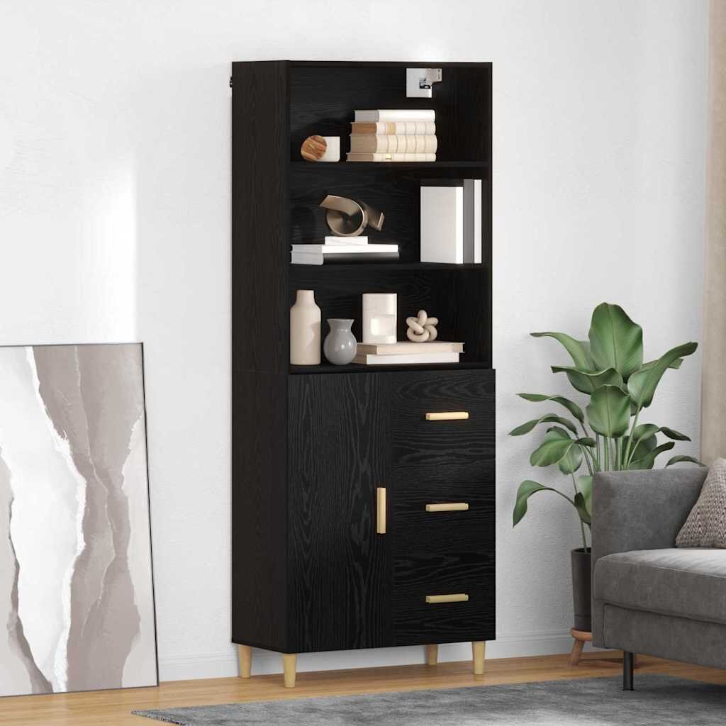 vidaXL Висок шкаф Черния дъб 695 x 325 x 180 см Инженерна дървесина