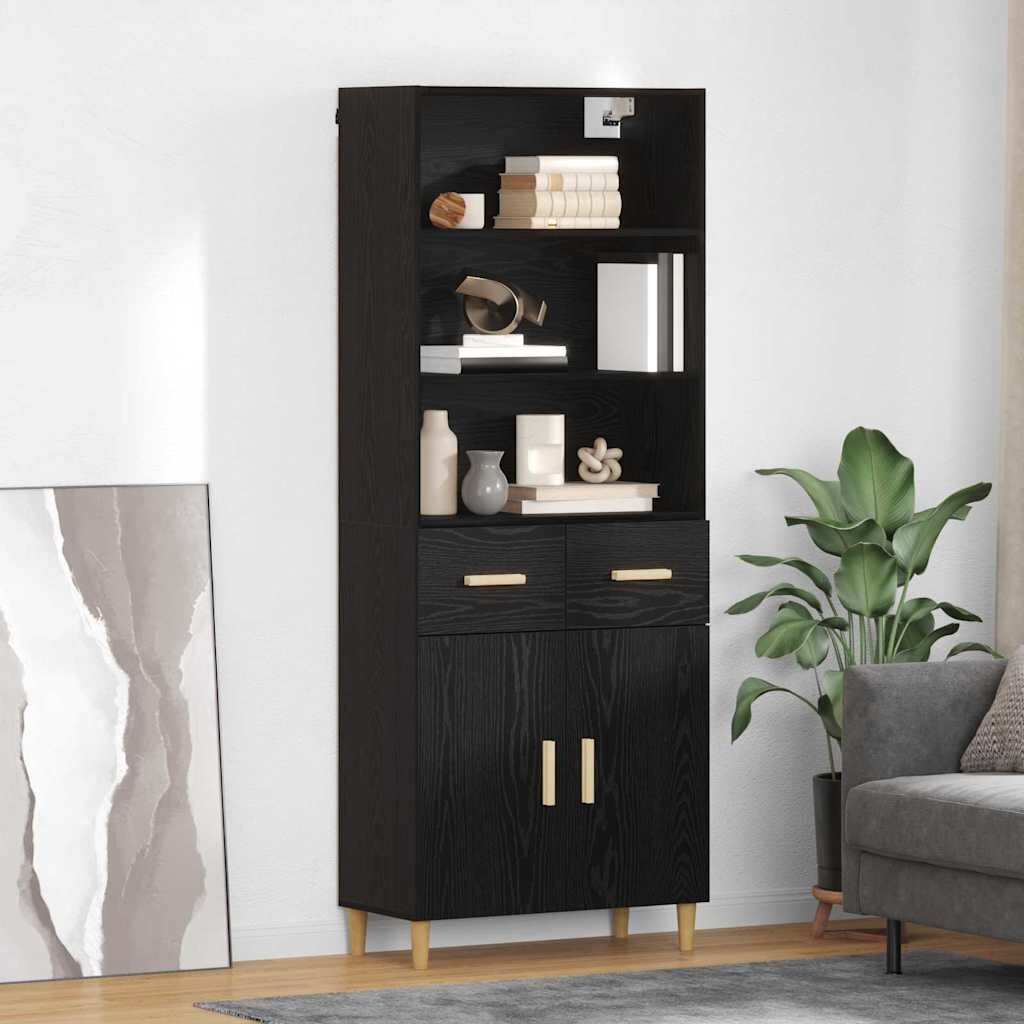 vidaXL Висок шкаф Черния дъб 695 x 325 x 180 см Инженерна дървесина