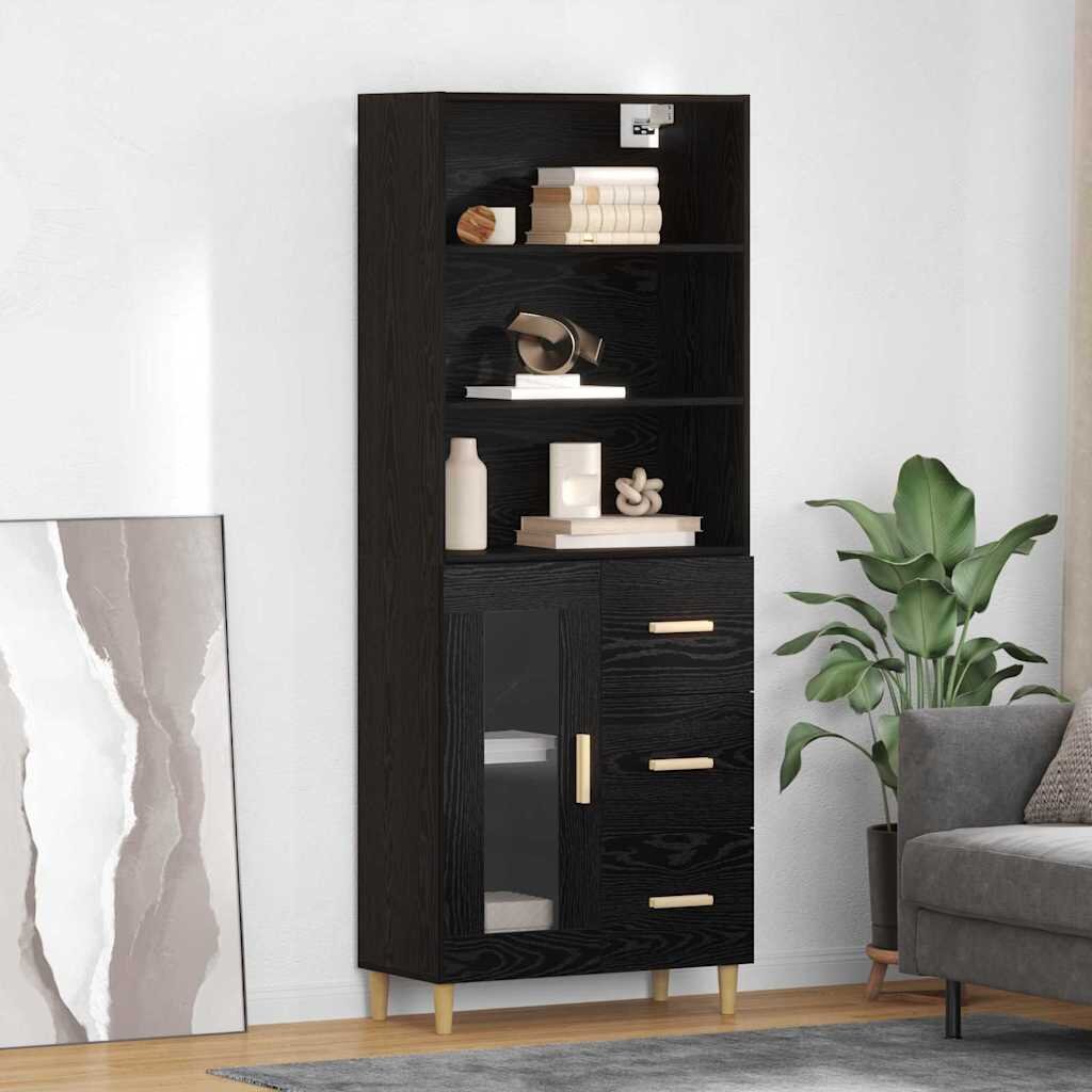vidaXL Висок шкаф Черния дъб 695 x 325 x 180 см Инженерна дървесина