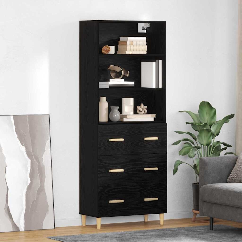 vidaXL Висок шкаф Черния дъб 695 x 325 x 180 см Инженерна дървесина