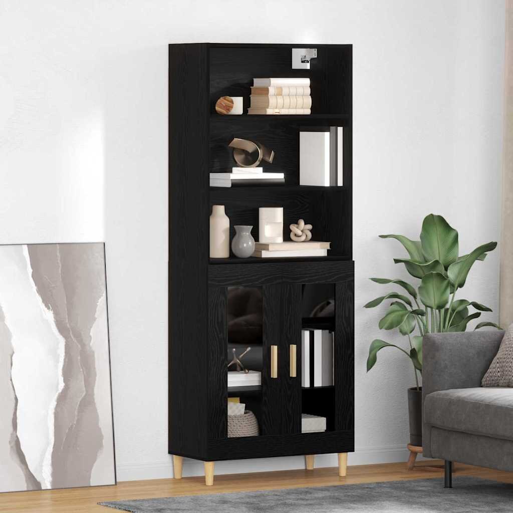 vidaXL Висок шкаф Черния дъб 695 x 325 x 180 см Инженерна дървесина