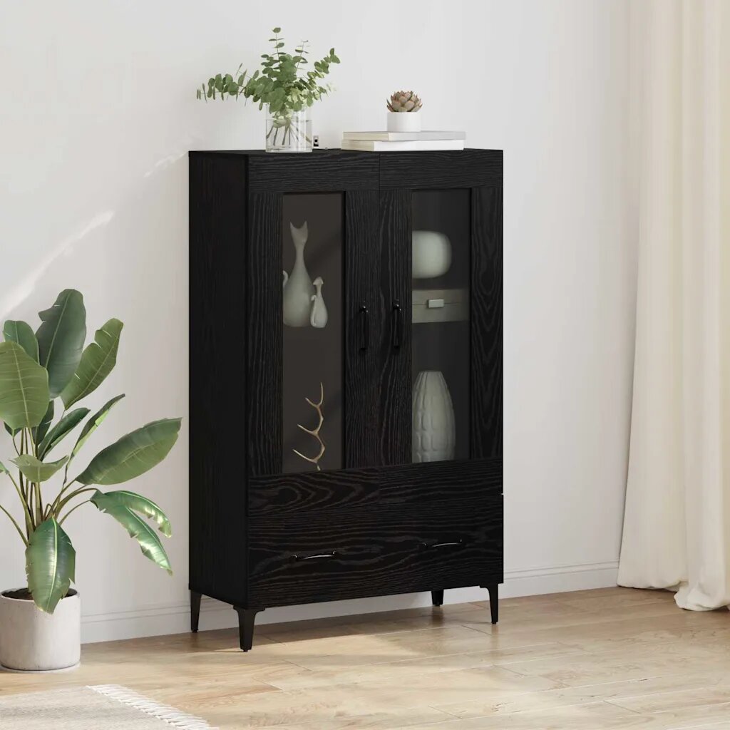 vidaXL Висок шкаф Черния дъб 70 x 31 x 115 см