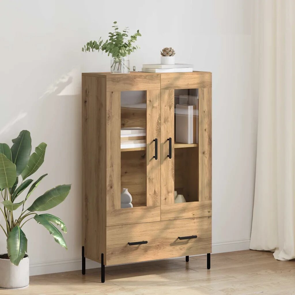 vidaXL Висок шкаф CORONA Дъб 695 x 31 x 115 см Инженерна дървесина