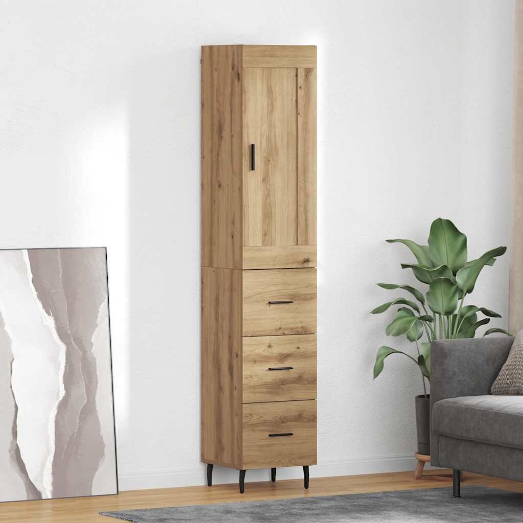 vidaXL Висок шкаф Дъб 345 x 34 x 180 см Инженерна дървесина
