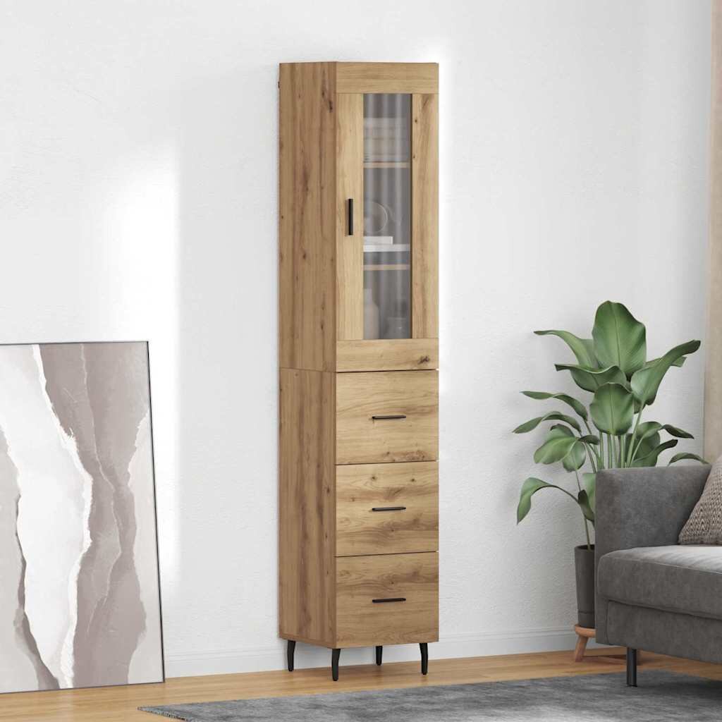 vidaXL Висок шкаф Дъб 345 x 34 x 180 см Инженерна дървесина