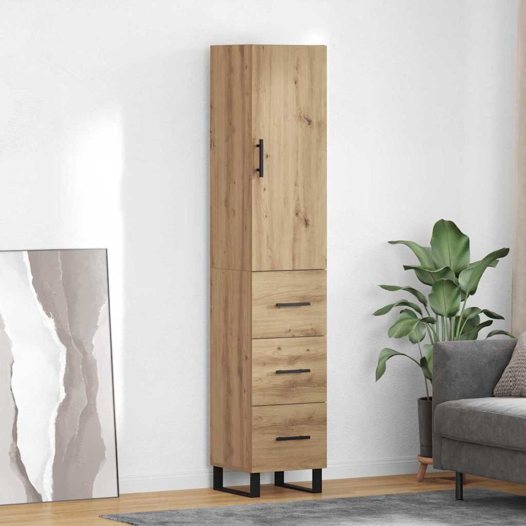 vidaXL Висок шкаф Дъб 345 x 34 x 180 см Инженерна дървесина