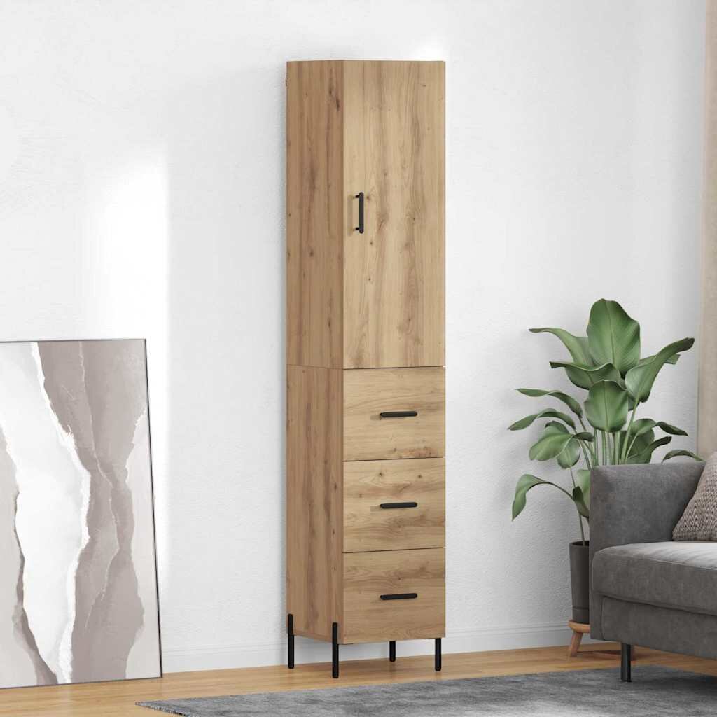 vidaXL Висок шкаф Дъб 345 x 34 x 180 см Инженерна дървесина