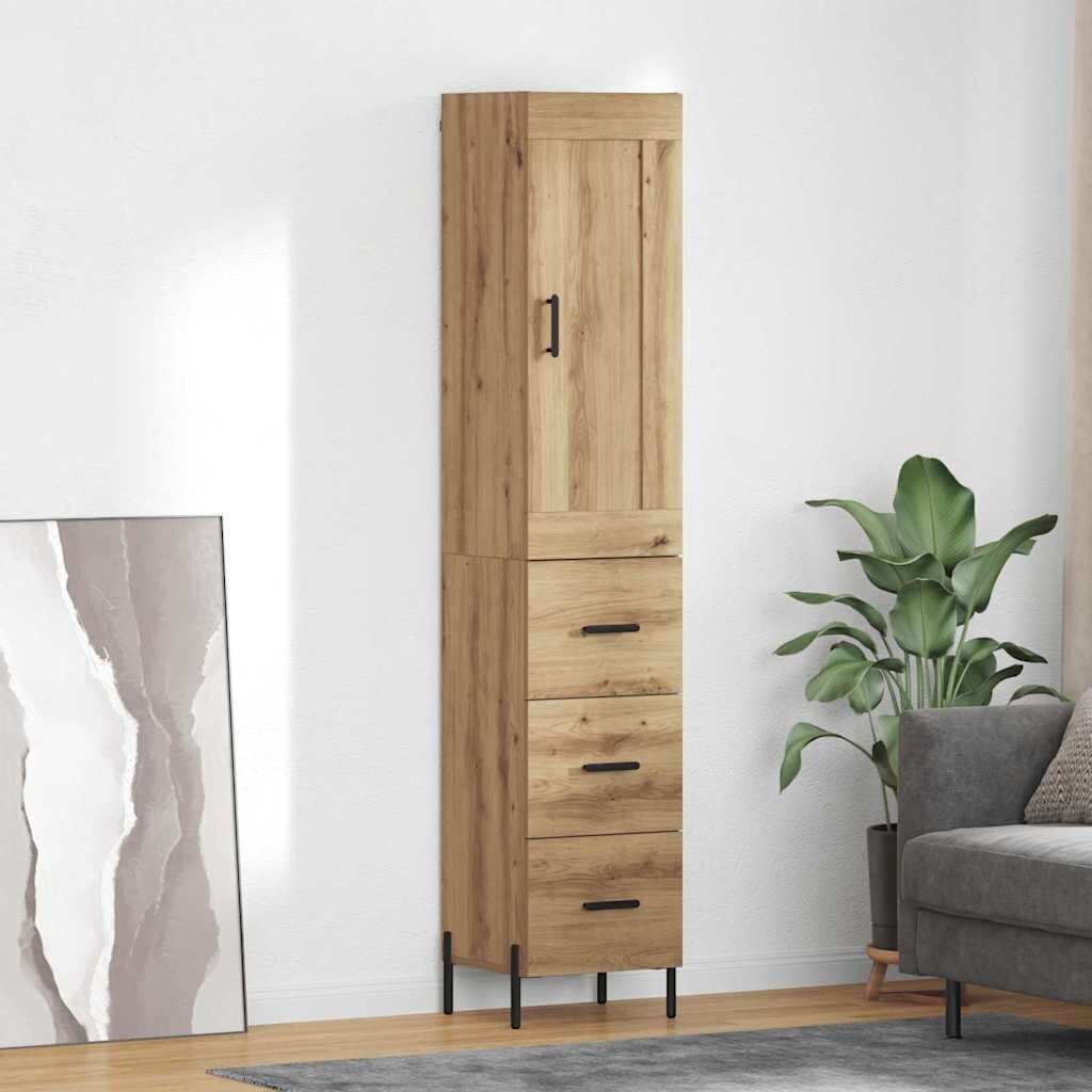 vidaXL Висок шкаф Дъб 345 x 34 x 180 см Инженерна дървесина
