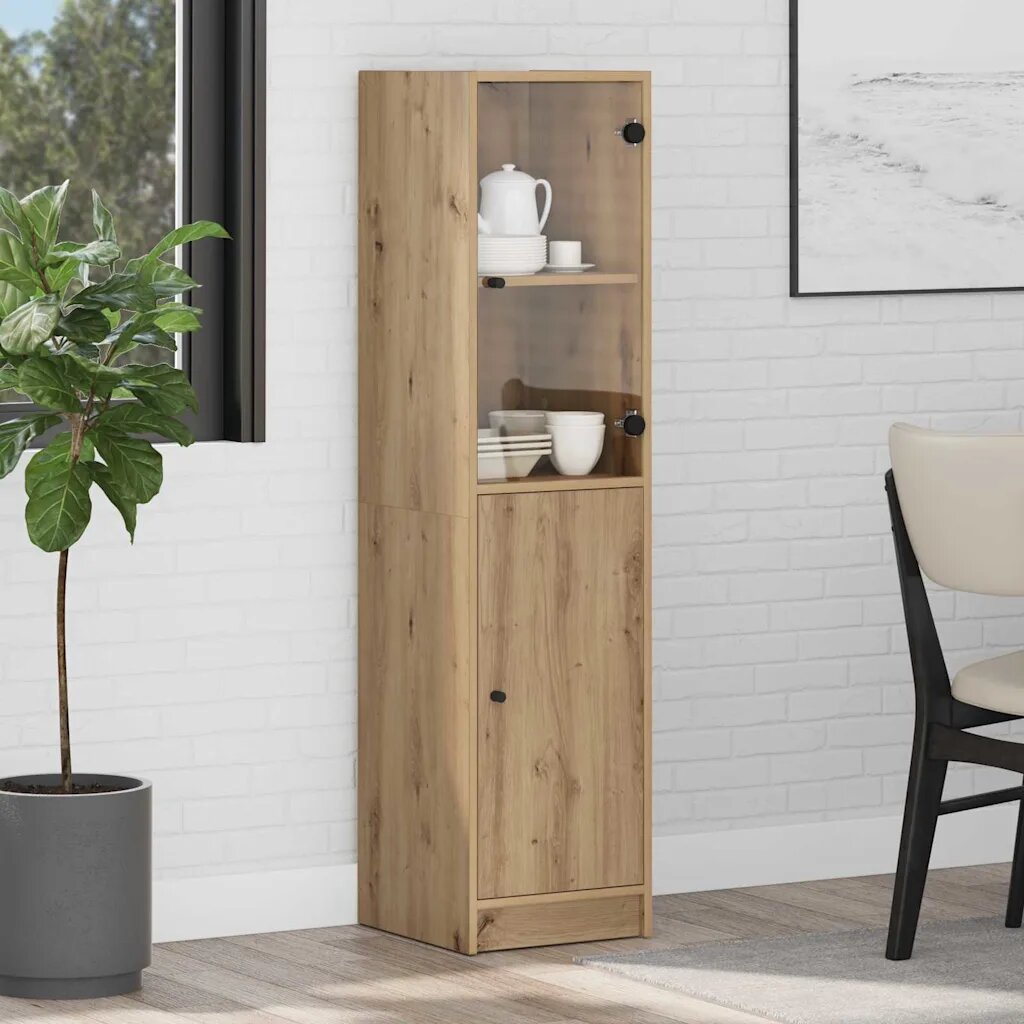 vidaXL Висок шкаф Дъб 35 x 37 x 142 см Инженерна дървесина