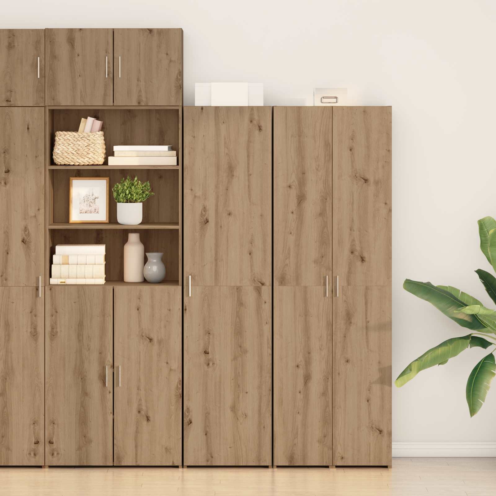 vidaXL Висок шкаф Дъб 45 x 425 x 185 см